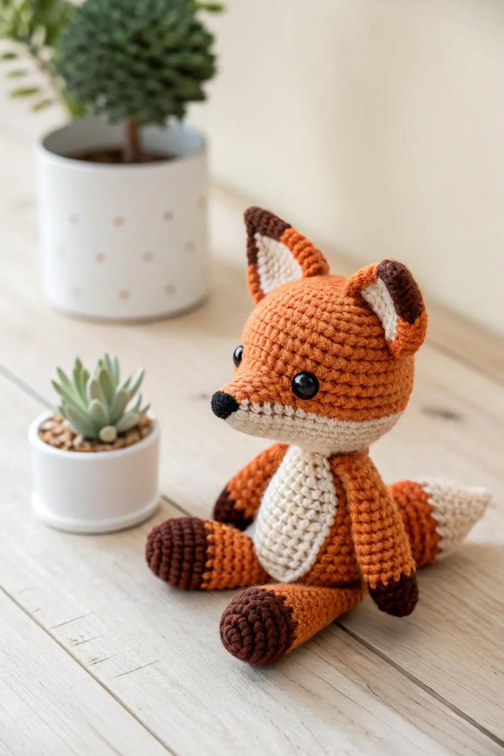 Embrace the charm of handcrafted amigurumi with this delightful fox companion.