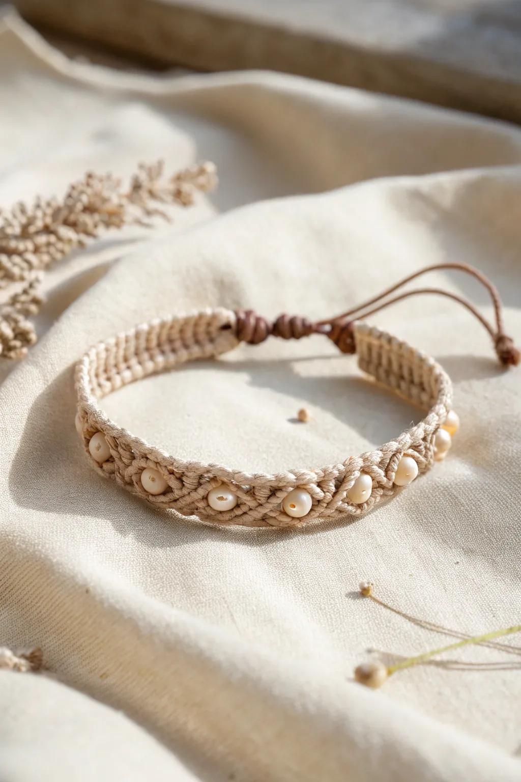 Embrace the charm of simplicity with a mystical macramé bracelet, where craftsmanship meets boho elegance.