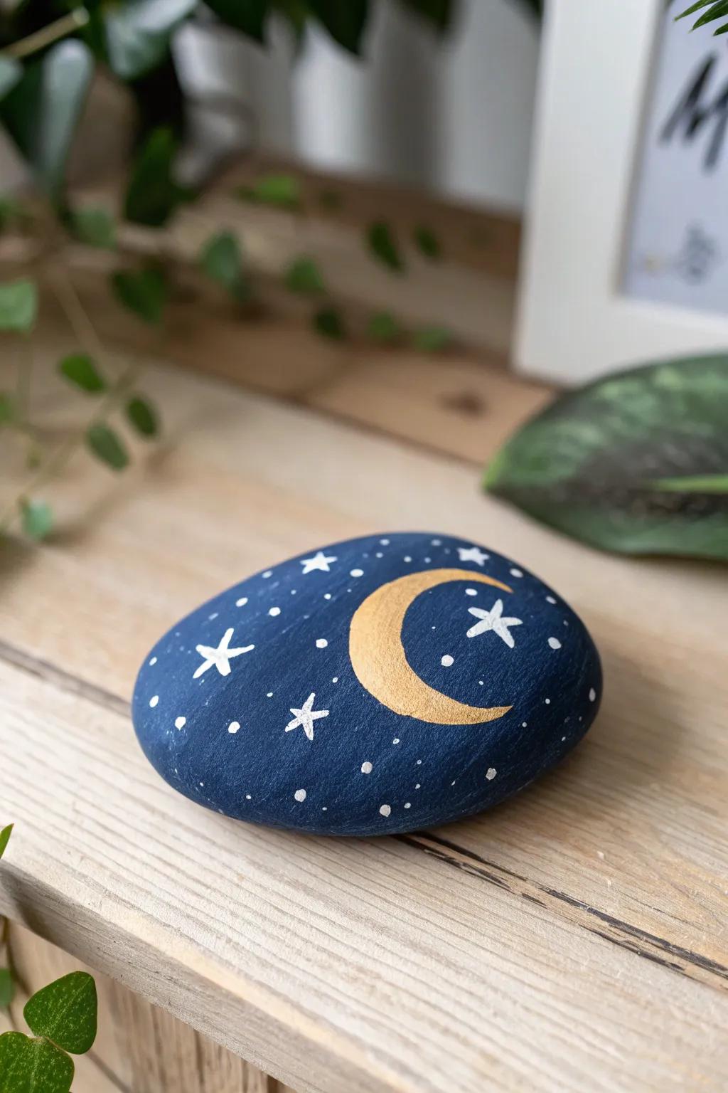 Embrace the universe's hug with a starry night kindness rock. 🌙✨