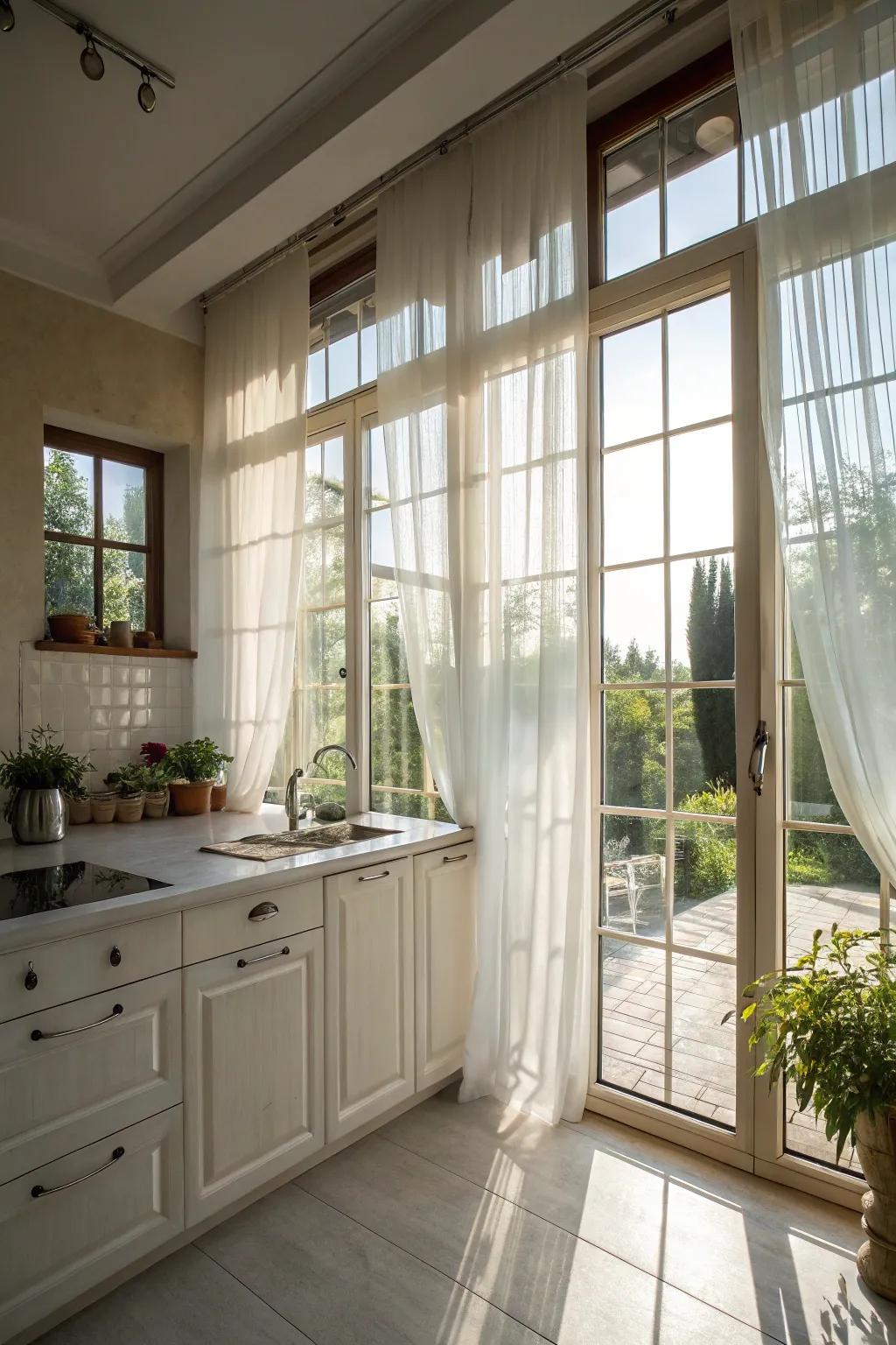 Natural light creates a warm and inviting kitchen ambiance.