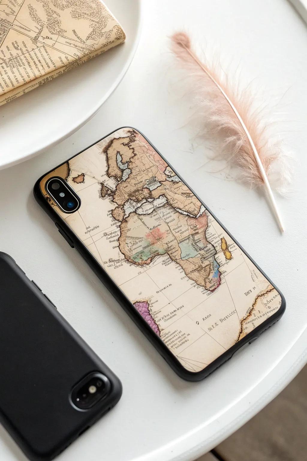 Embark on a journey every day with a vintage map phone case that whispers tales of Parisian adventures.