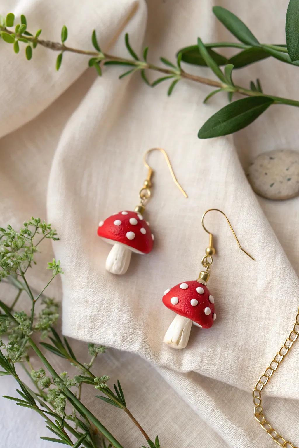 Elevate your style with these enchanting mushroom earrings, a perfect blend of nature's charm and minimalist elegance.