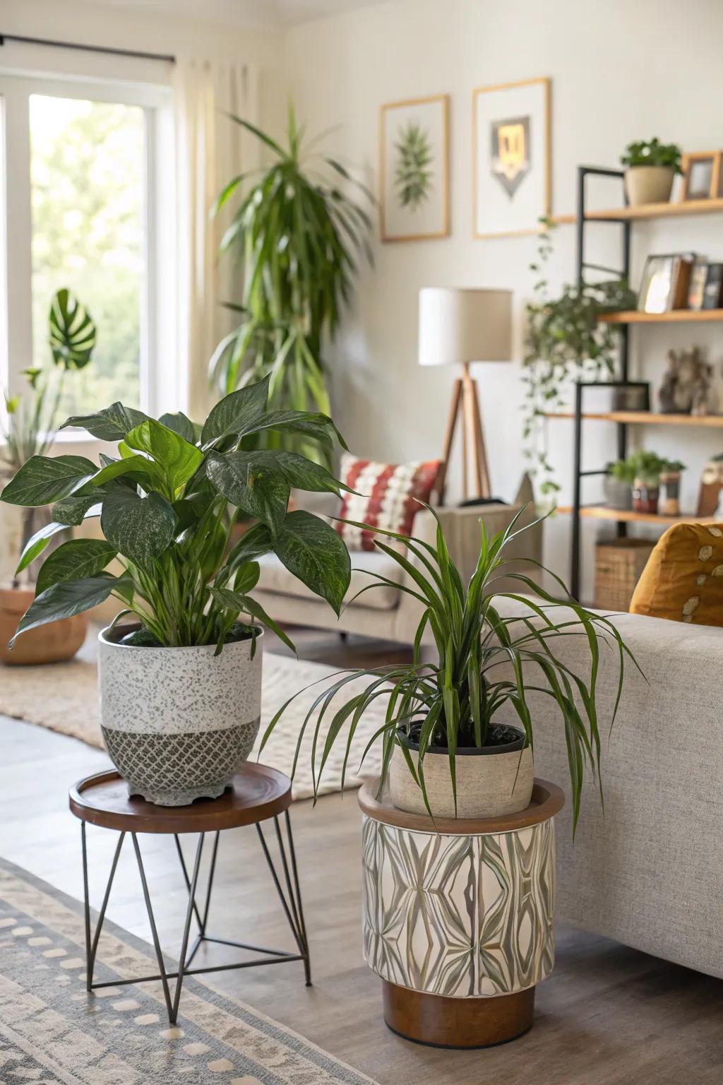 Indoor plants bring vitality and a pop of green to your decor.