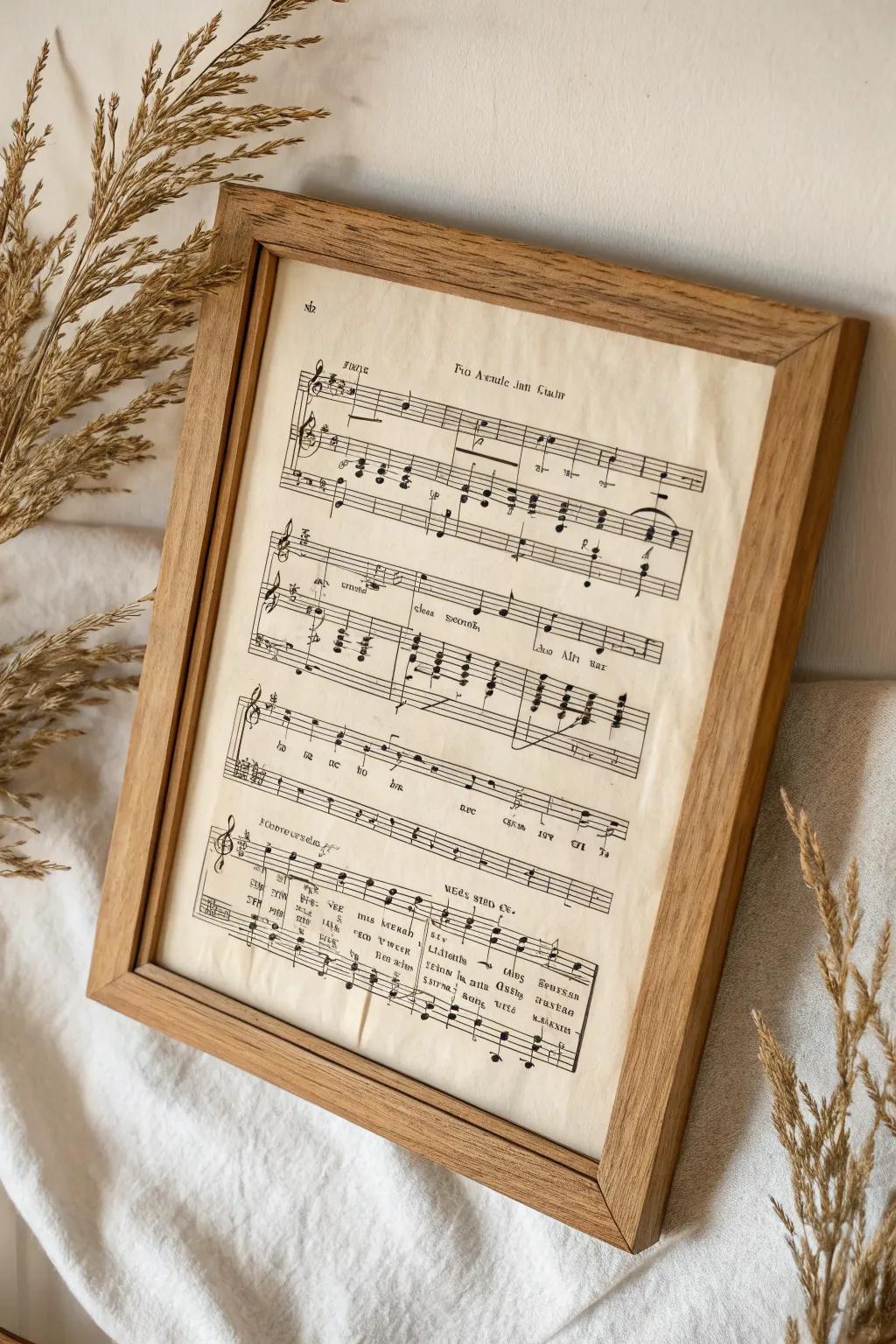 Revive the charm of Christmas past with vintage sheet music art, infusing your space with nostalgia and elegance.