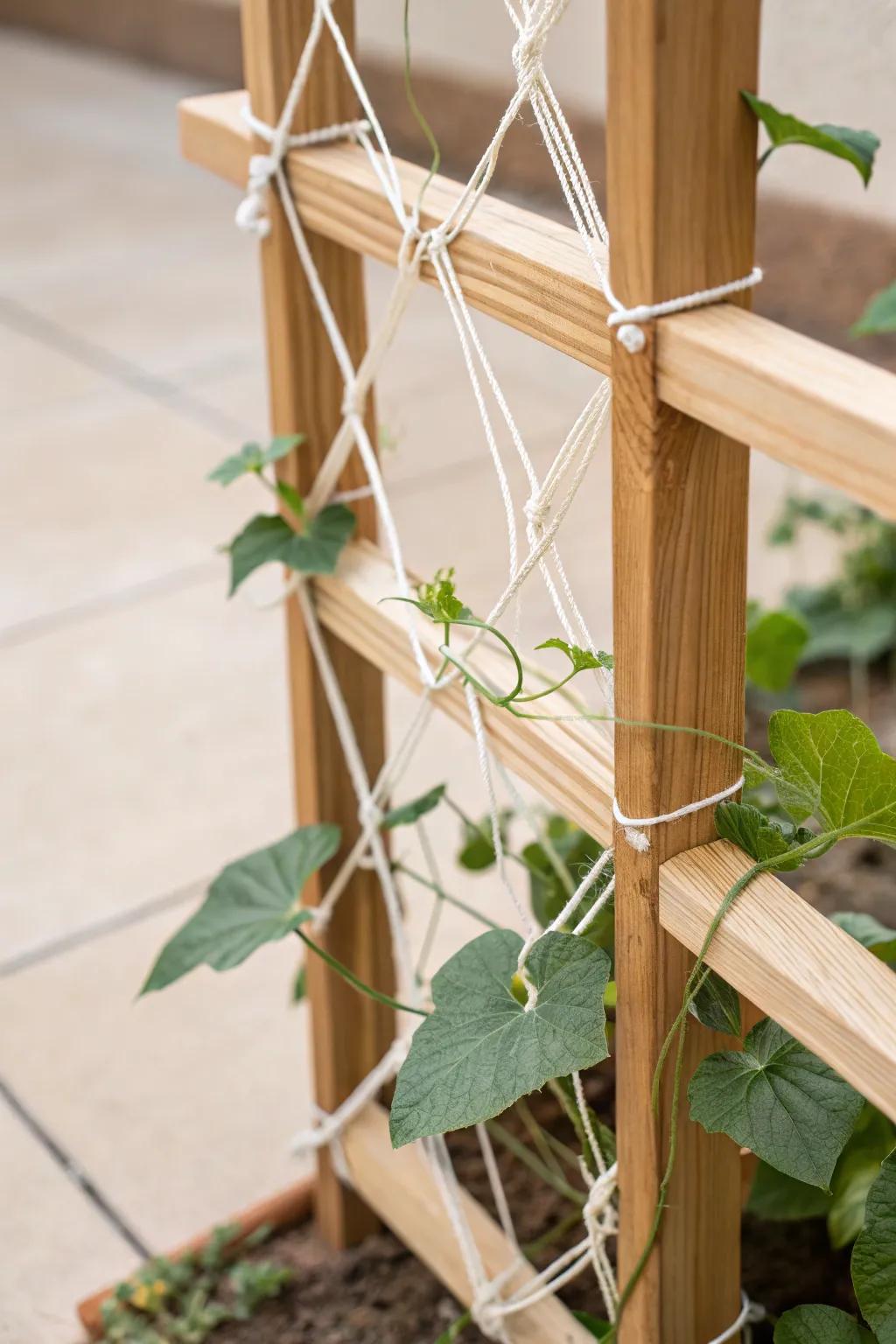 Elevate your garden with this chic DIY cucumber trellis, where Scandinavian simplicity meets Boho elegance.