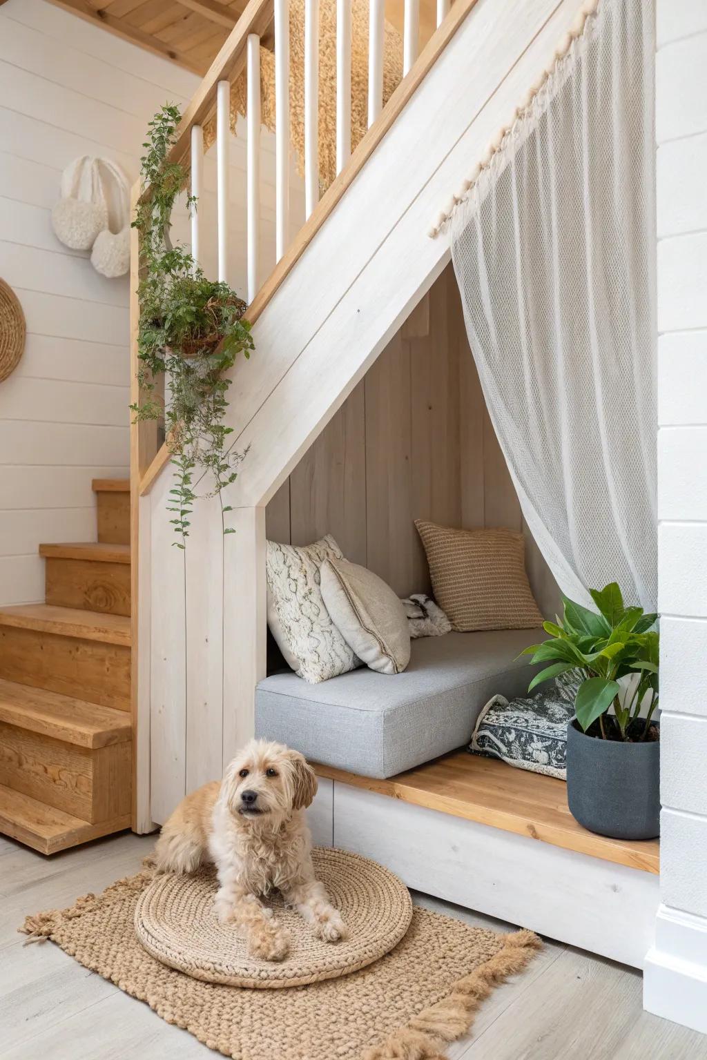 Transform that unused space into a stylish and cozy hideaway for your furry friend!