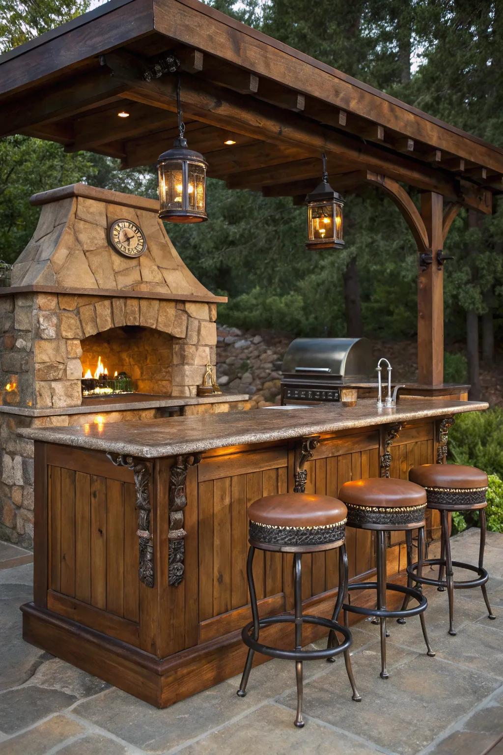 Elevate your outdoor gatherings with a stunning DIY bar counter—where craftsmanship meets conviviality.