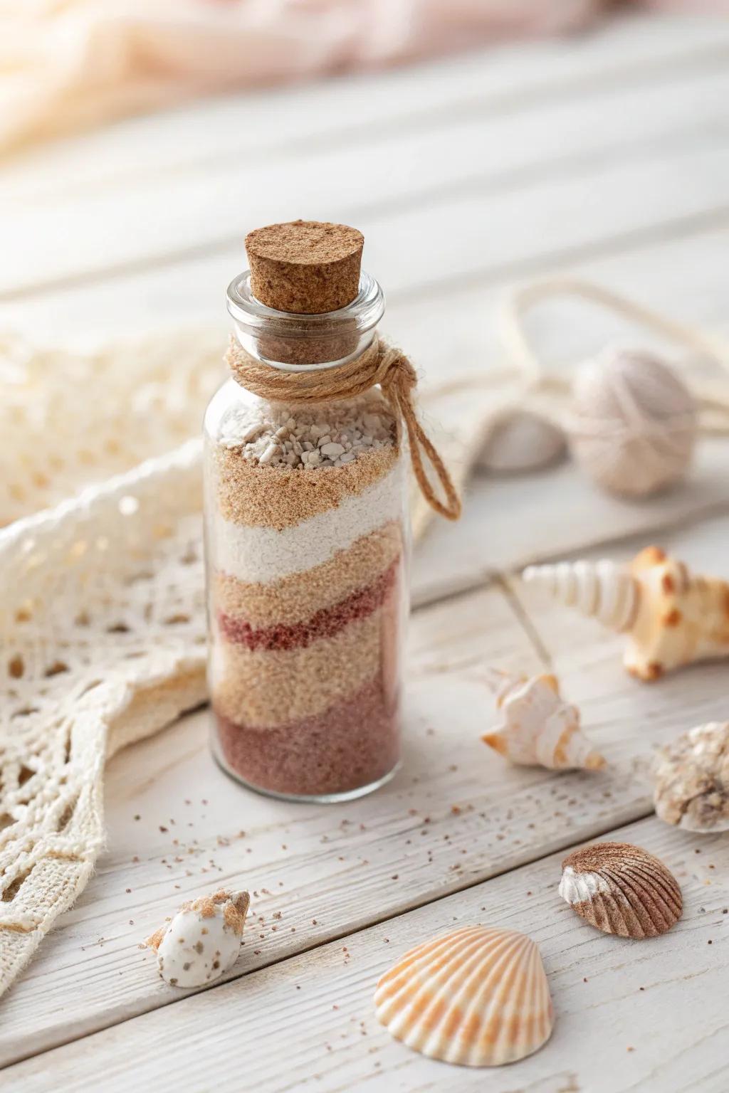 Craft your own magic with these enchanting glittery sand bottles—perfect for a mermaid-themed celebration!