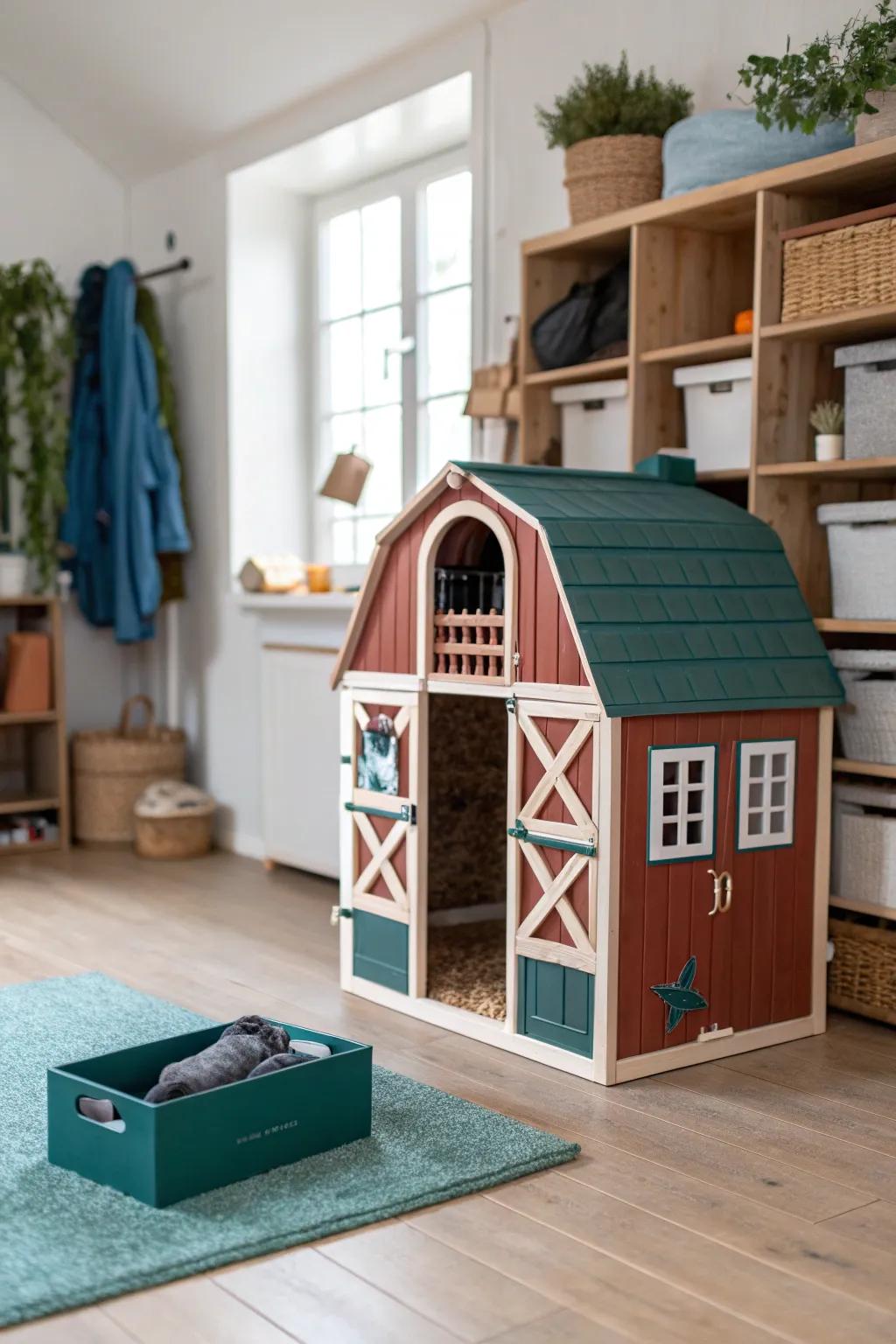 Discover the art of miniature design with this chic and functional DIY barn layout. Perfect for adding a touch of Scandinavian elegance to your Schleich collection.