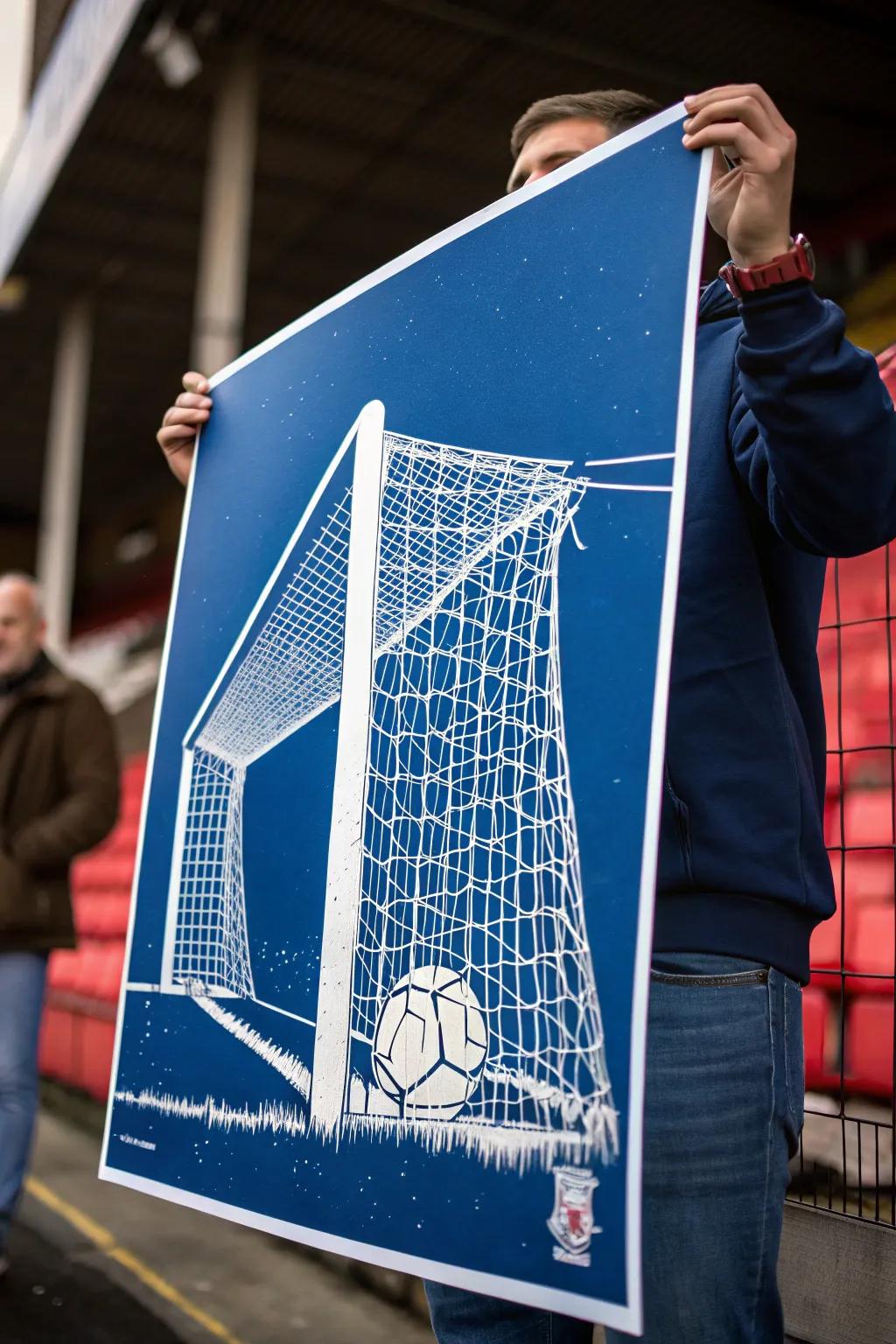 Craft your passion with a strikingly bold goalpost design, where artistry meets the love of the game.