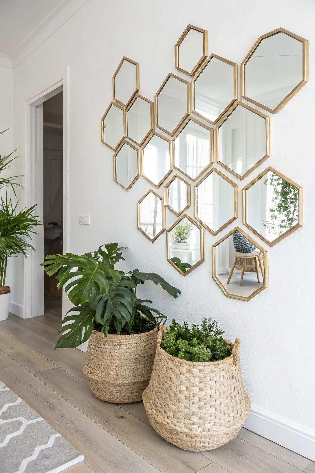 Transform your space with a stunning mirror mosaic that adds elegance and light to any room.