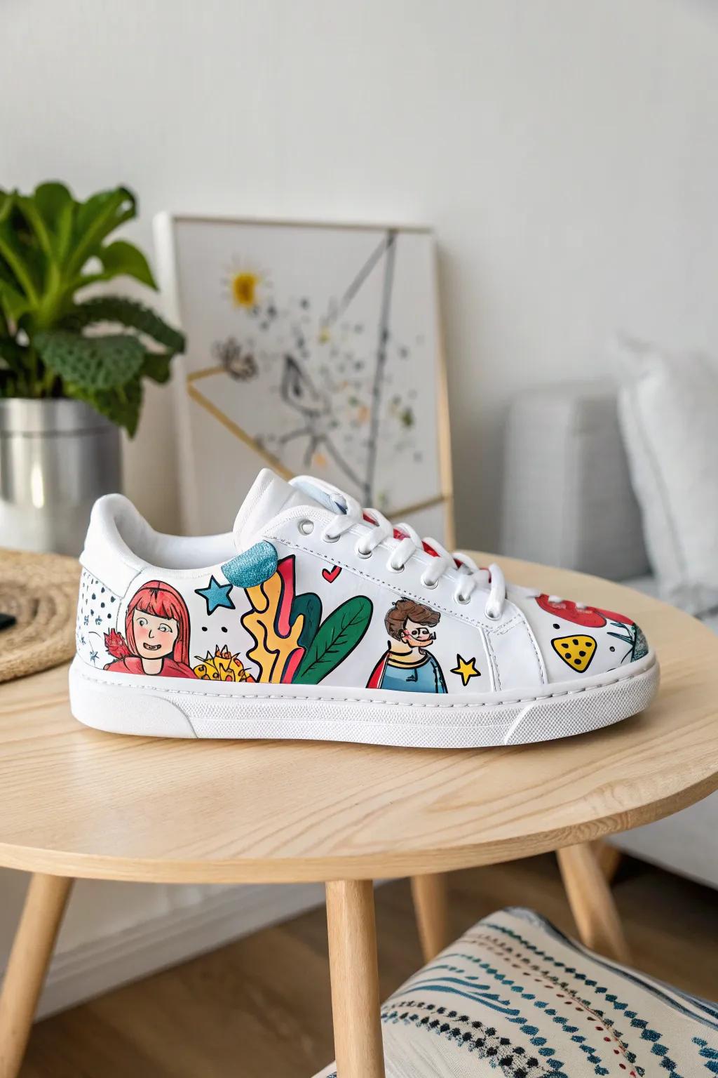 Step into fun with playful pop art sneakers!