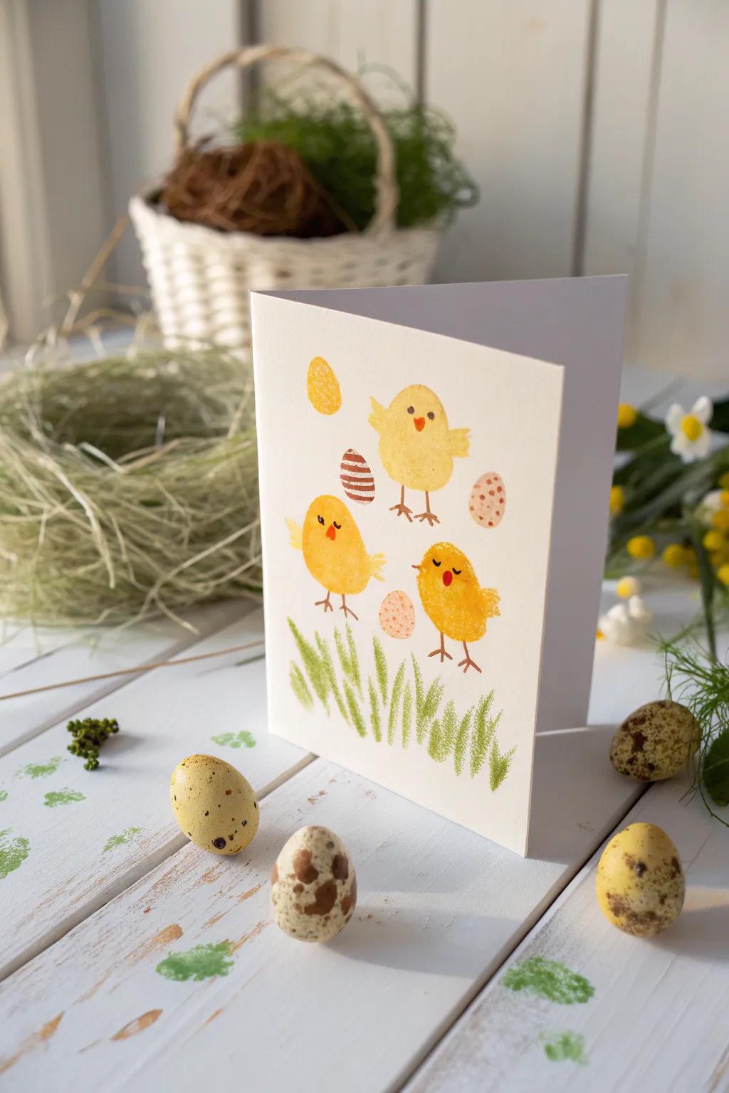 Fingerprint Fun: Turn little fingers into adorable Easter chick art!