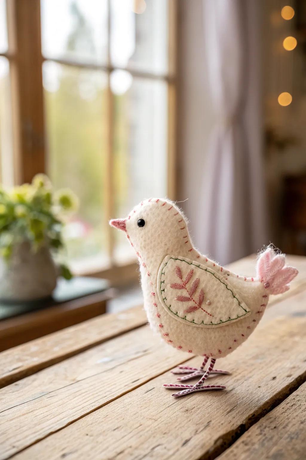 Adorable felt chick to brighten your Easter decor with a touch of Scandinavian charm.