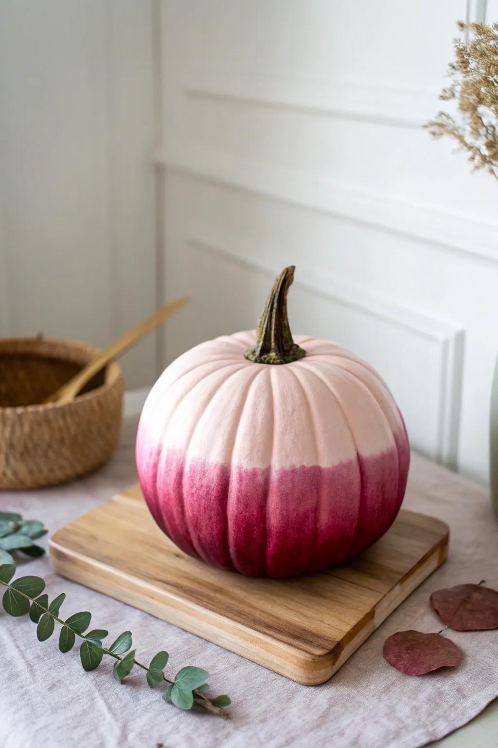 Transform your autumn décor with a touch of ombré elegance. 🎨🍂 #PumpkinPainting #ScandiBoho #CraftedBeauty