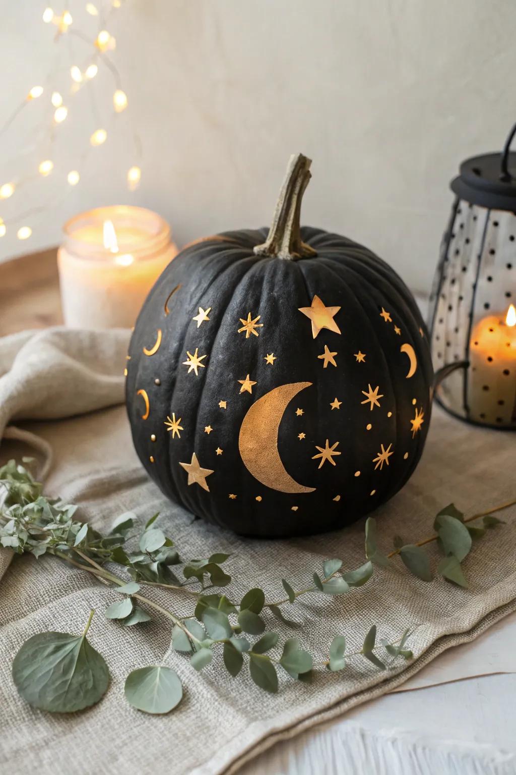 Illuminate your Halloween with celestial charm—discover the magic of starry pumpkin carvings.
