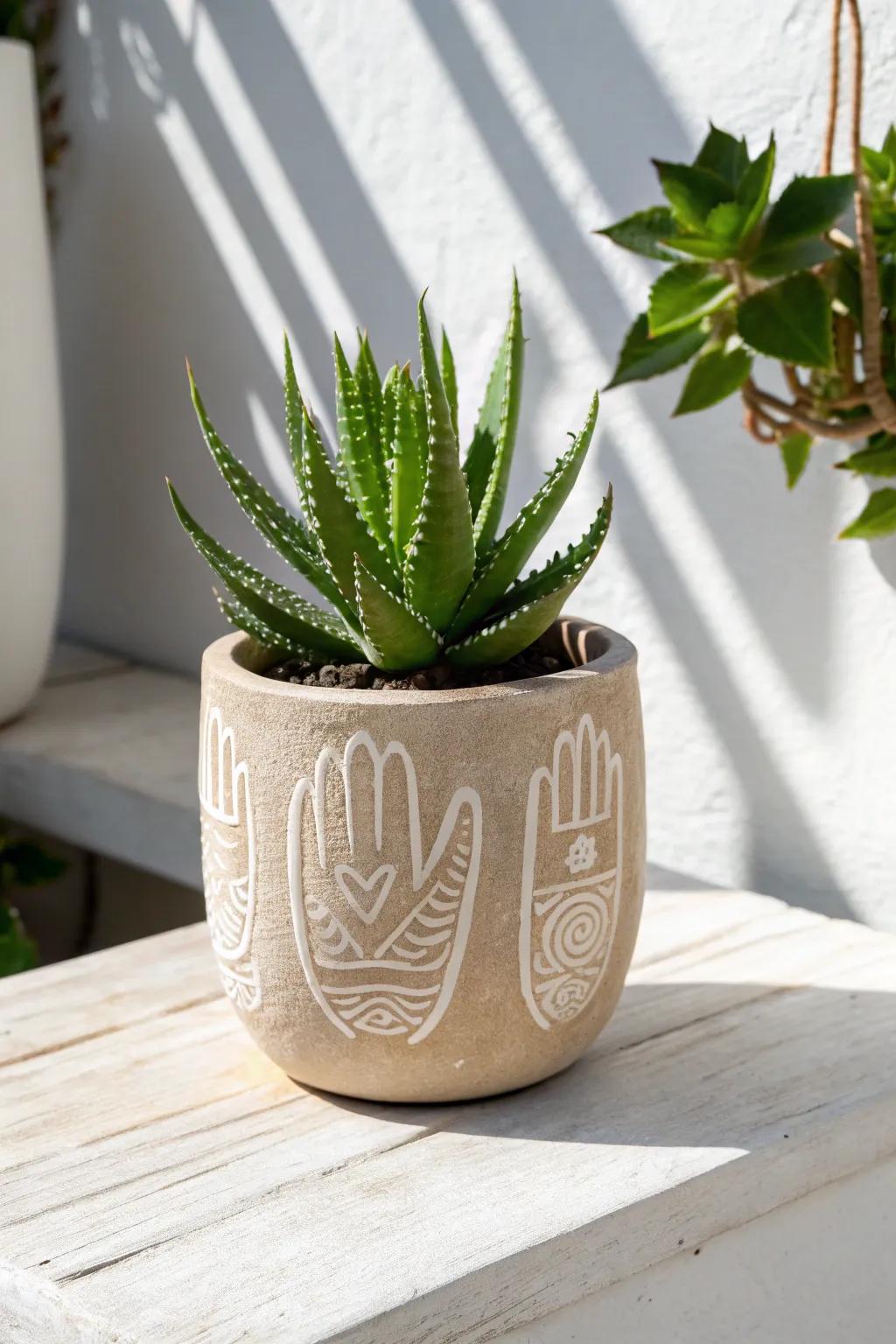 Embrace nature with artful simplicity: hand-shaped clay planters for your succulents.