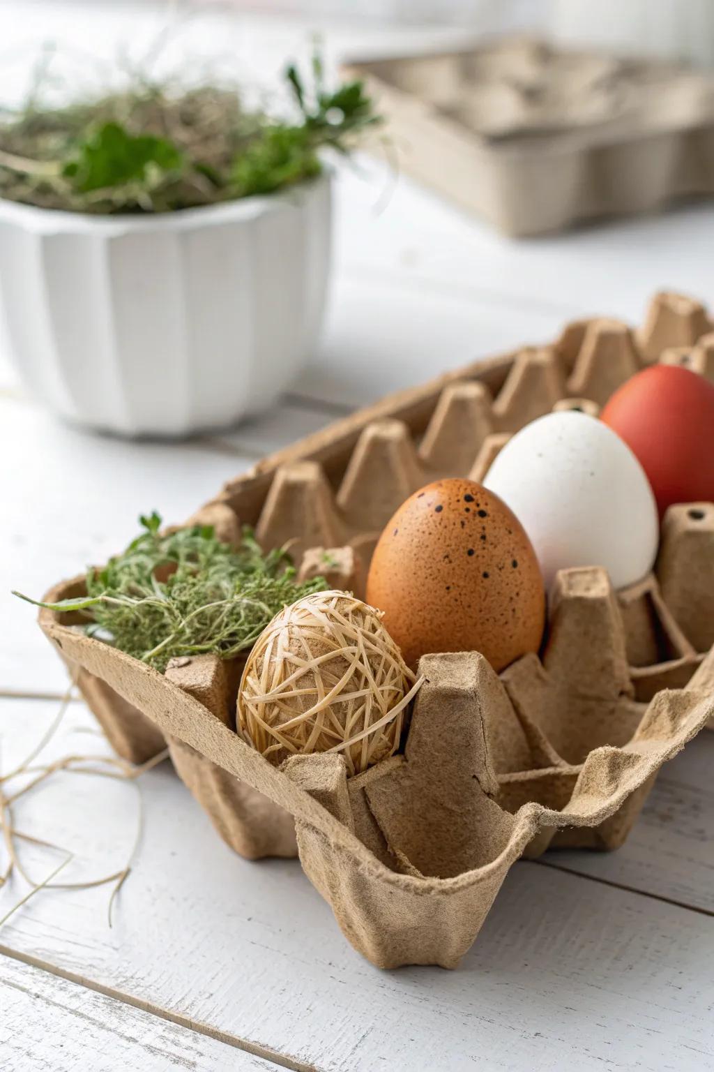 Simplicity meets craftsmanship: A beautifully crafted cardboard egg protector, blending minimalist design with natural elegance.