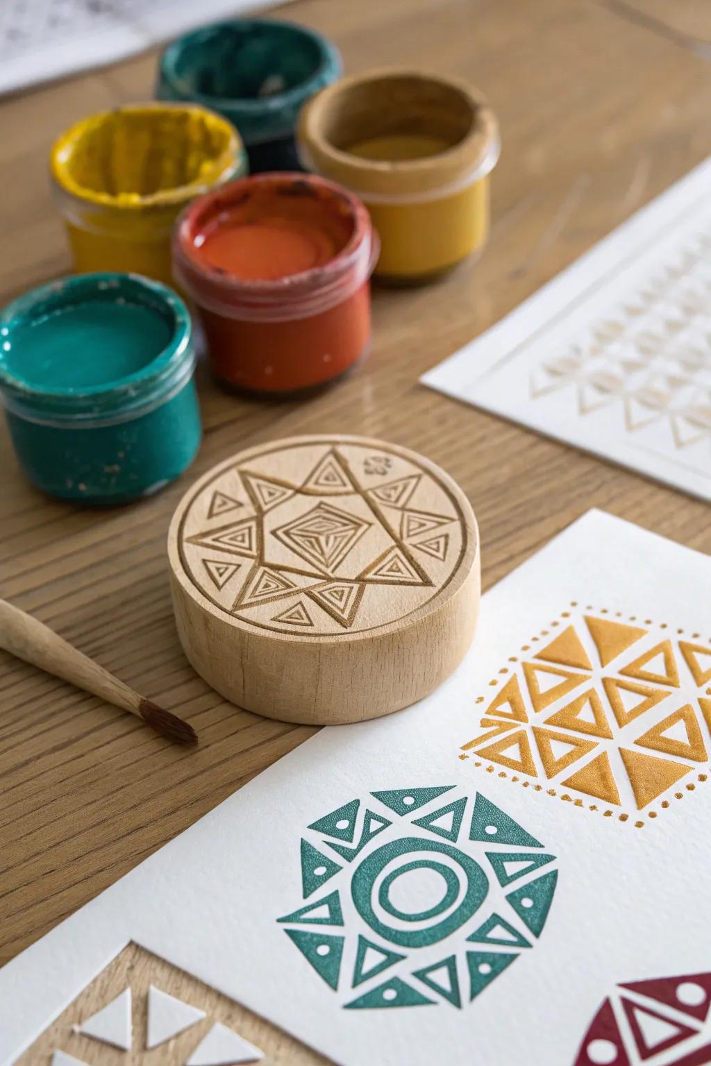Craft Your Own Geometric Wonders: A Playful Dive into Art with Potato Stamps!
