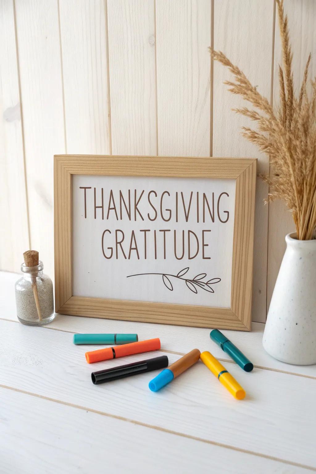 Capture the essence of gratitude with a minimalist and colorful Thanksgiving board that invites family participation and adds a touch of Scandinavian-Boho charm to your home.