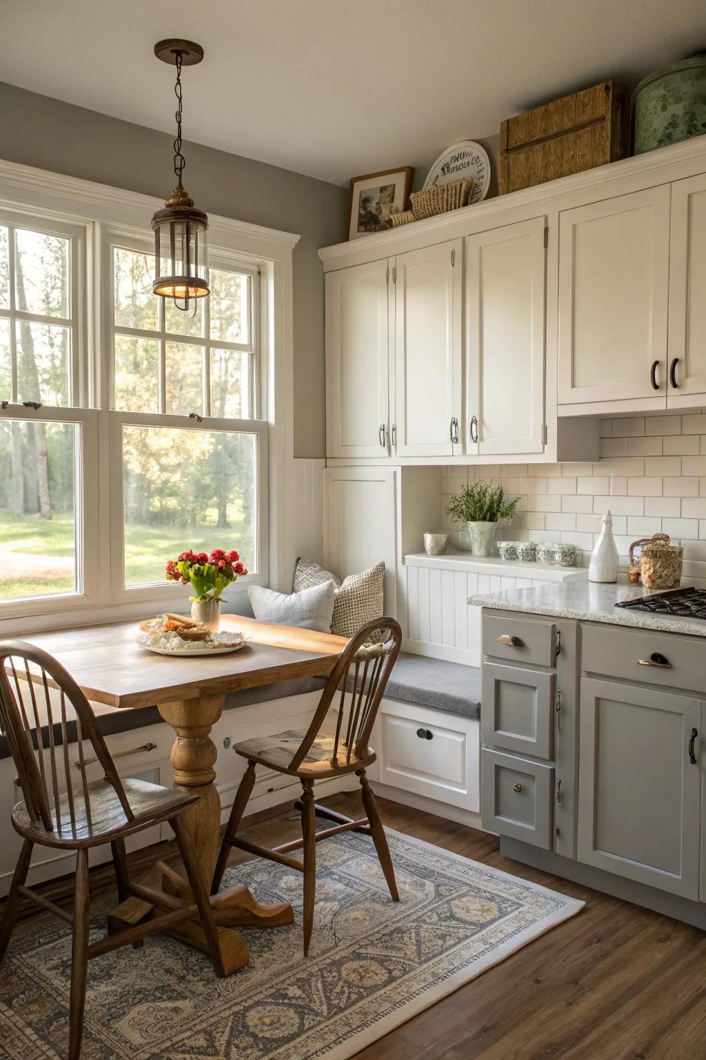 Create visual interest with a two-tone chalk paint scheme.