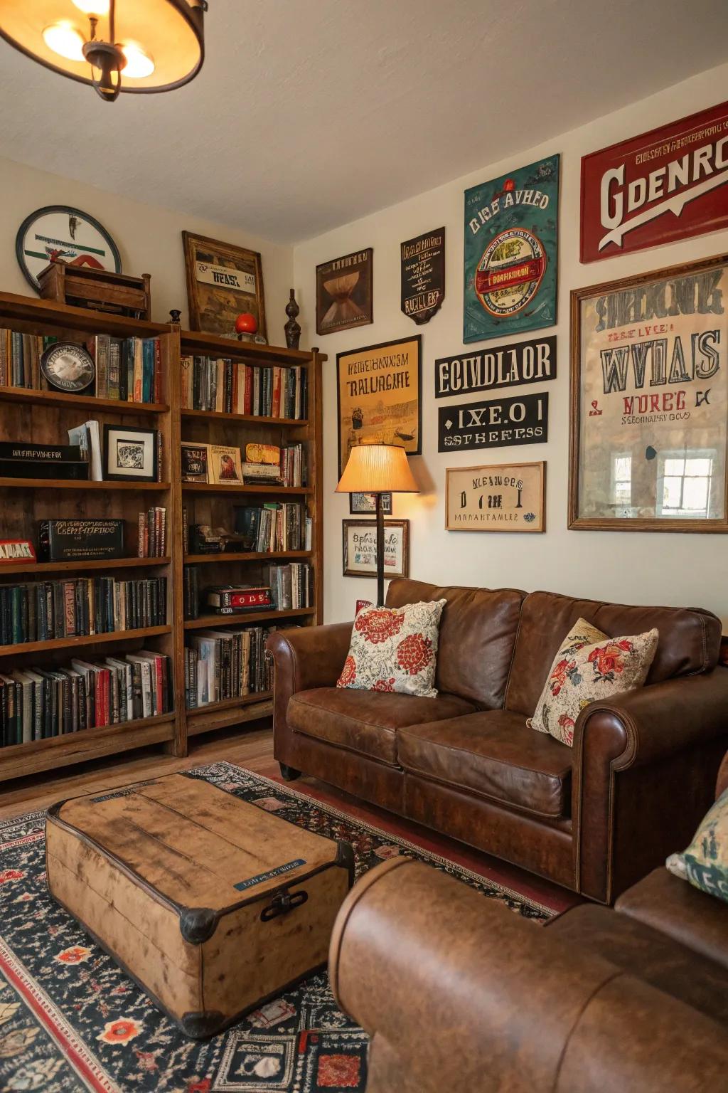 Vintage decor adds charm and character to your living room.