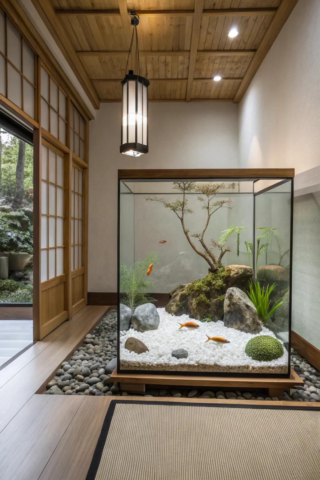 Create a serene escape with a minimalist zen garden.