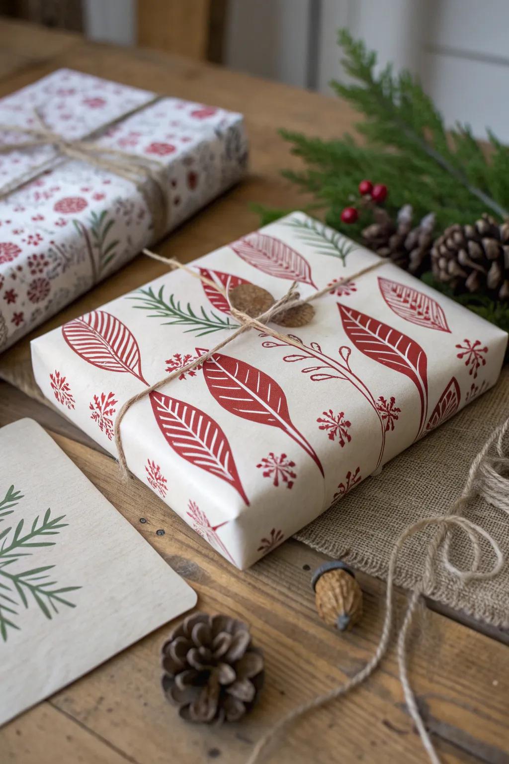 Transform your gifts with stunning DIY foam-printed wrapping paper, where bold colors meet minimalist elegance.