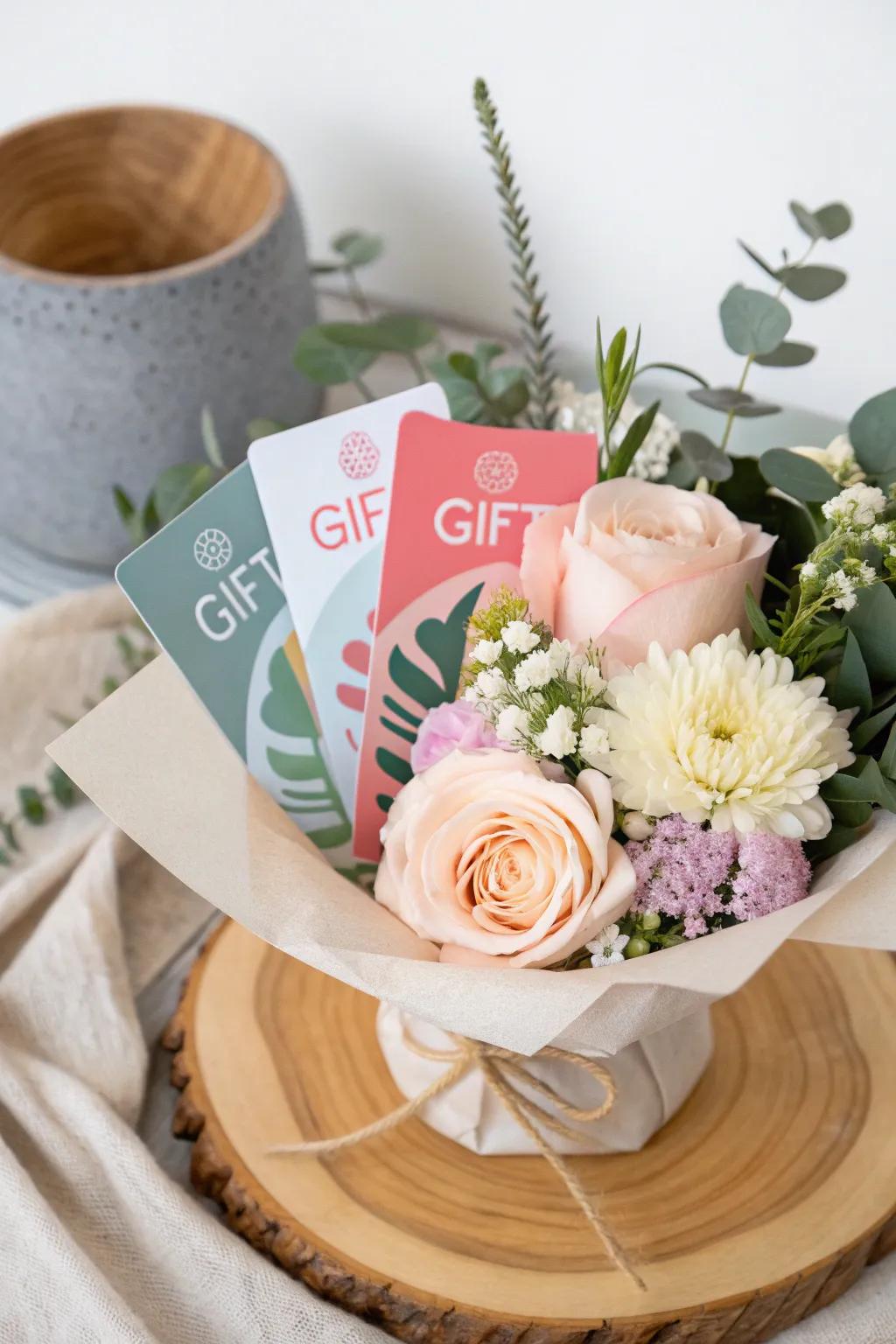 Elevate your gifting game with a stunning gift card bouquet—where simplicity meets elegance.