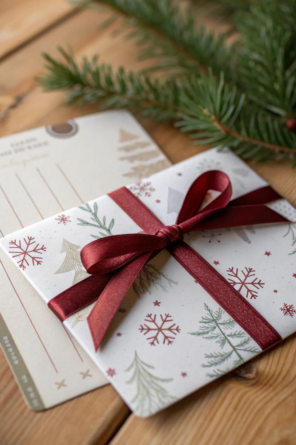 Elevate your gift card presentation with a touch of festive sophistication.