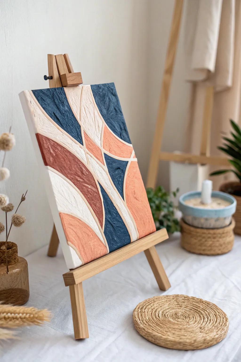 Transform your creativity with glue gun painting: a blend of texture and bold colors for a unique abstract art piece.