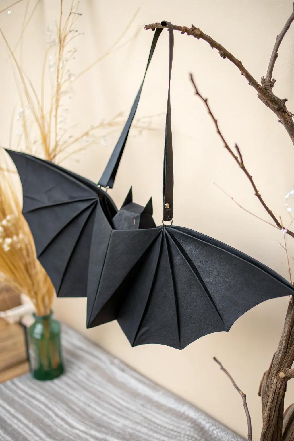 Elevate your Halloween decor with minimalist bat-shaped bags! 🎃🦇✨