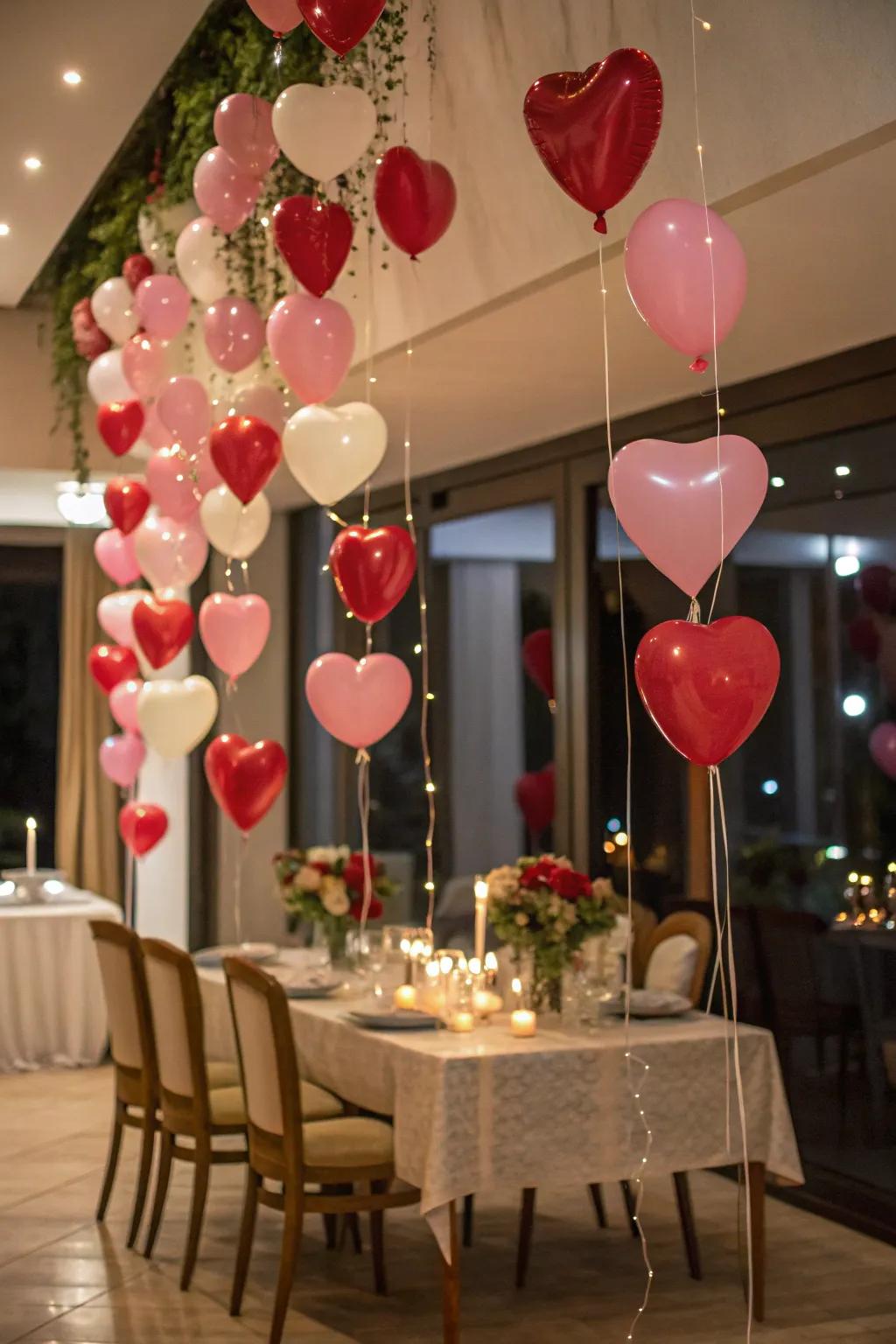 Romantic balloon garland perfect for intimate settings.