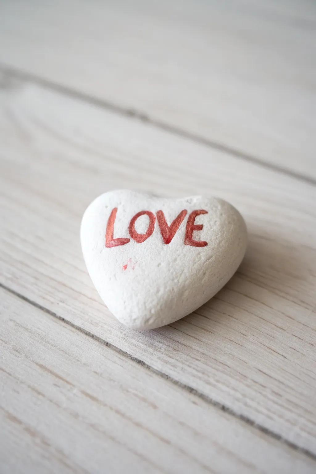 Spread love with simple elegance—craft your own heart rock messages!