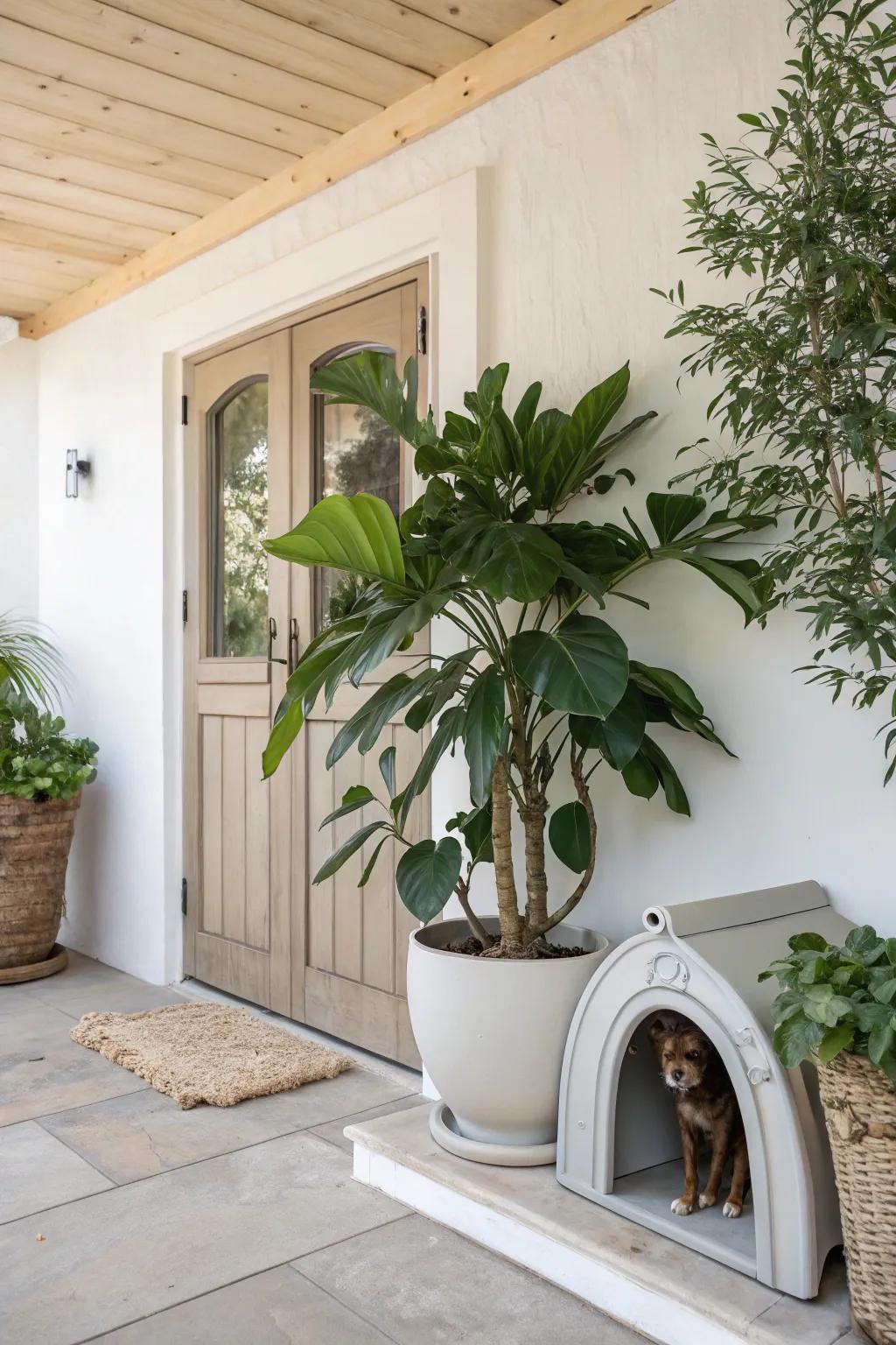 Seamlessly blend your pet's passage with nature's charm. 🌿🐾 #HiddenDetails #ScandiBohoStyle