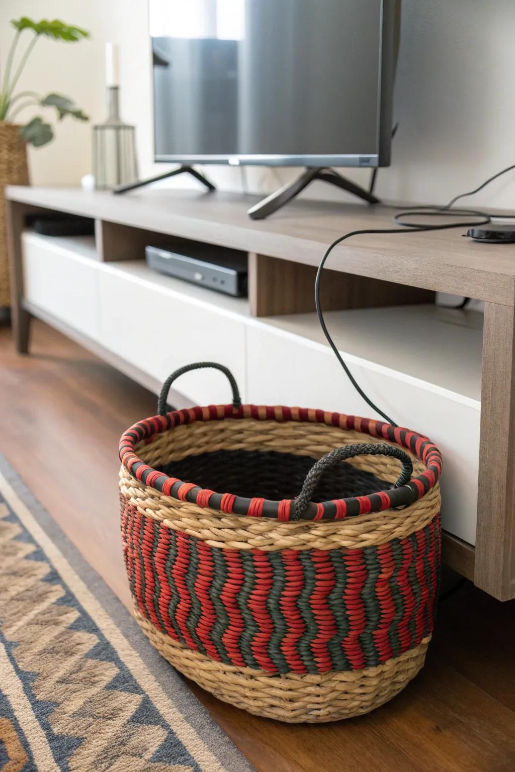 Transform clutter into elegance with a handcrafted basket solution.
