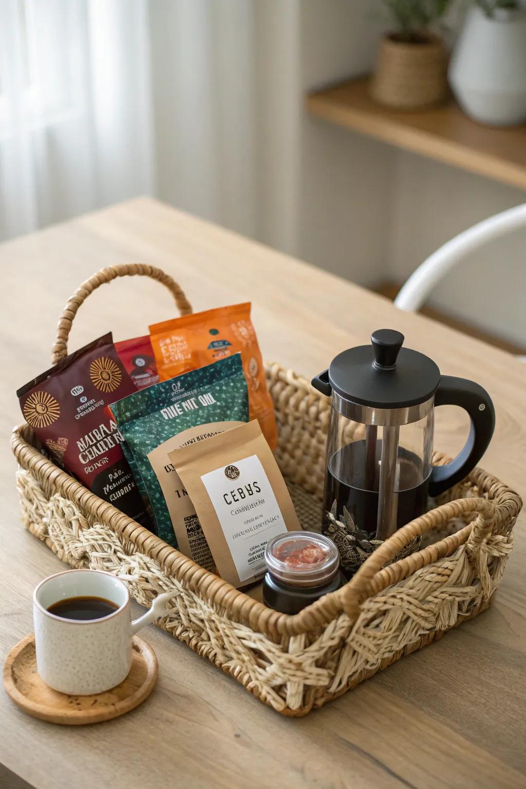 Awaken your senses with a touch of elegance - the perfect coffee basket for any caffeine lover.