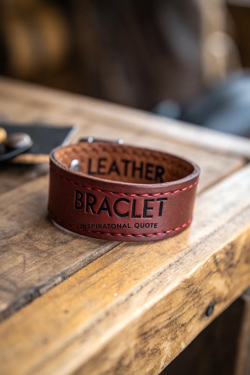 Embrace craftsmanship with a personalized leather bracelet that tells your story.