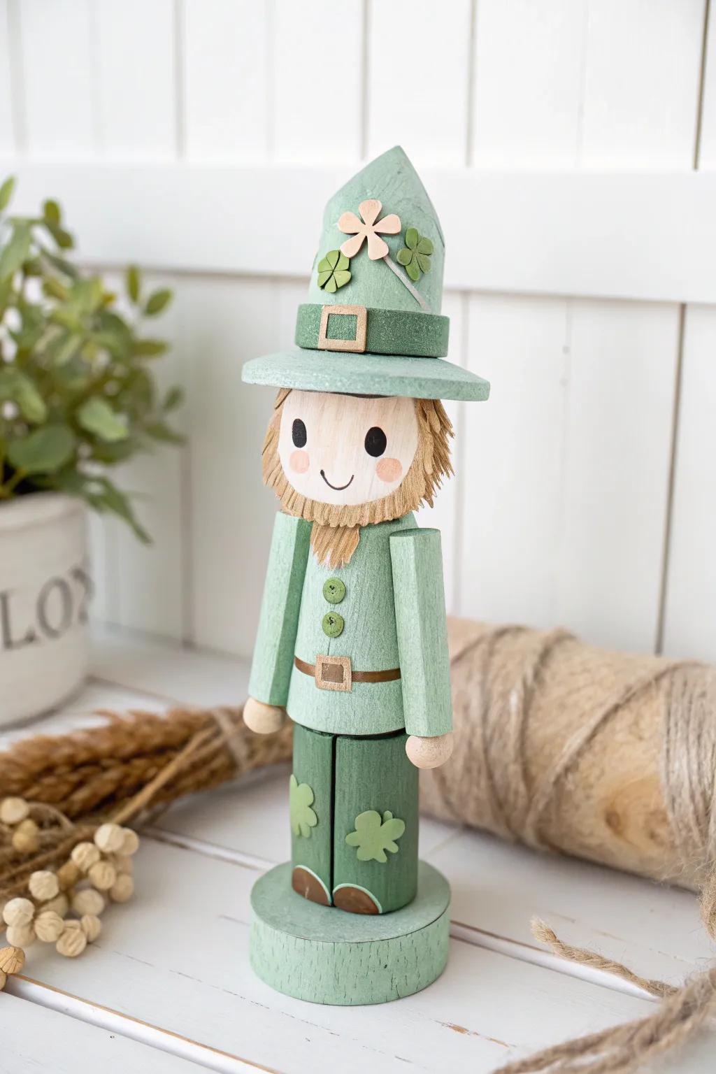 Embrace the charm of simplicity with this delightful popsicle stick leprechaun – perfect for adding a touch of whimsy to your space!