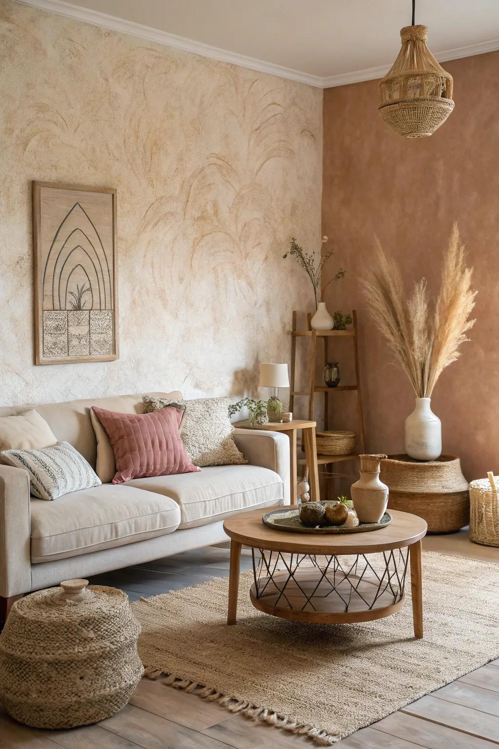 Earthy tones offer a calming and versatile canvas.