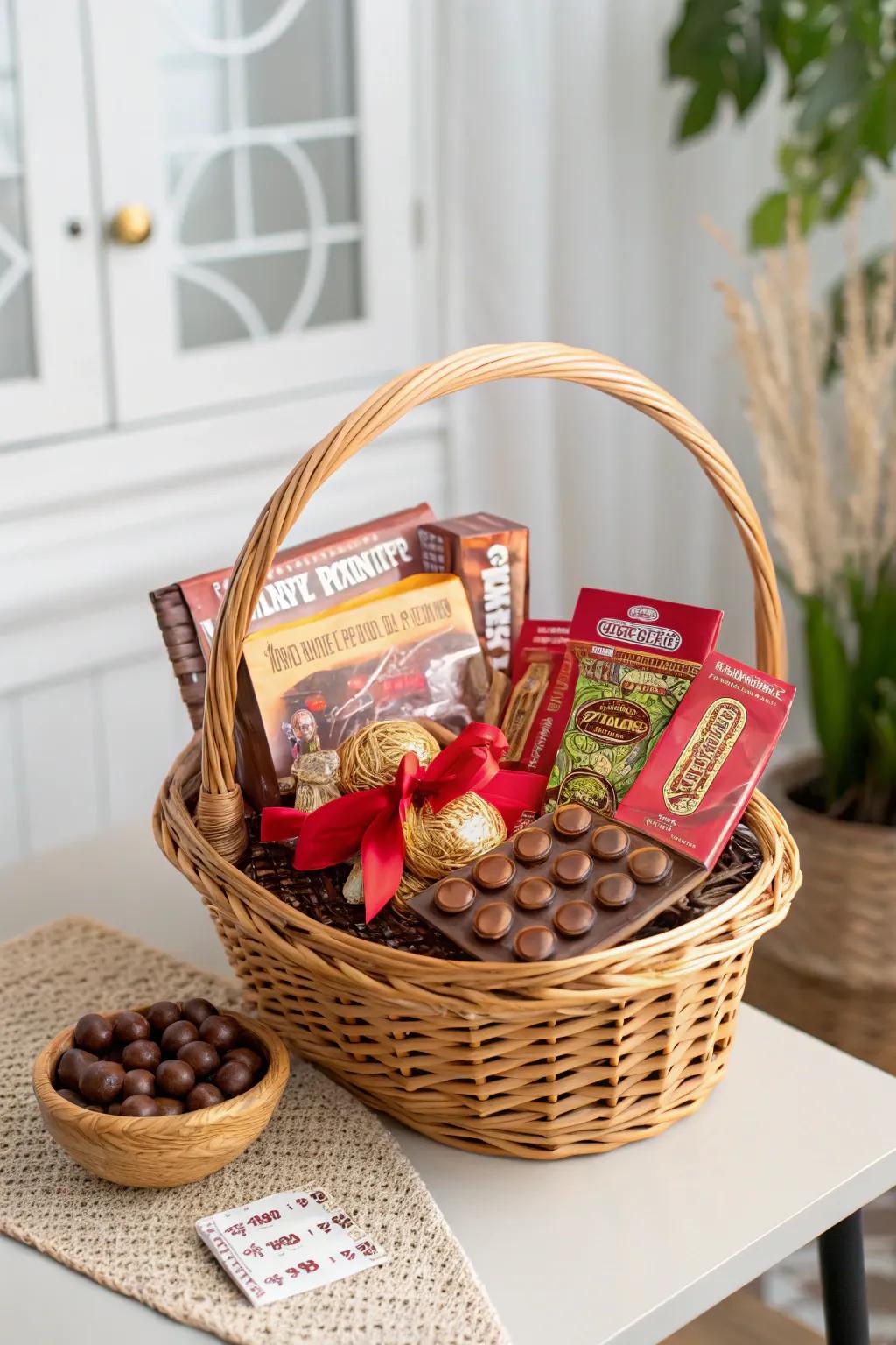 Sweet surprises wrapped in luck! Discover the joy of giving with our delightful lottery ticket gift basket.