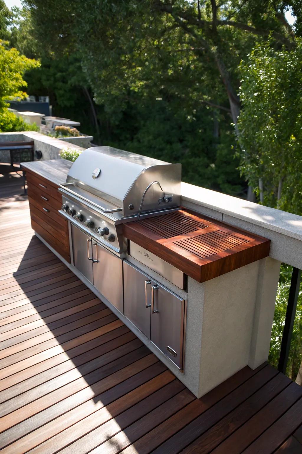 Elevate your BBQ game with this stunning handcrafted outdoor grill station.