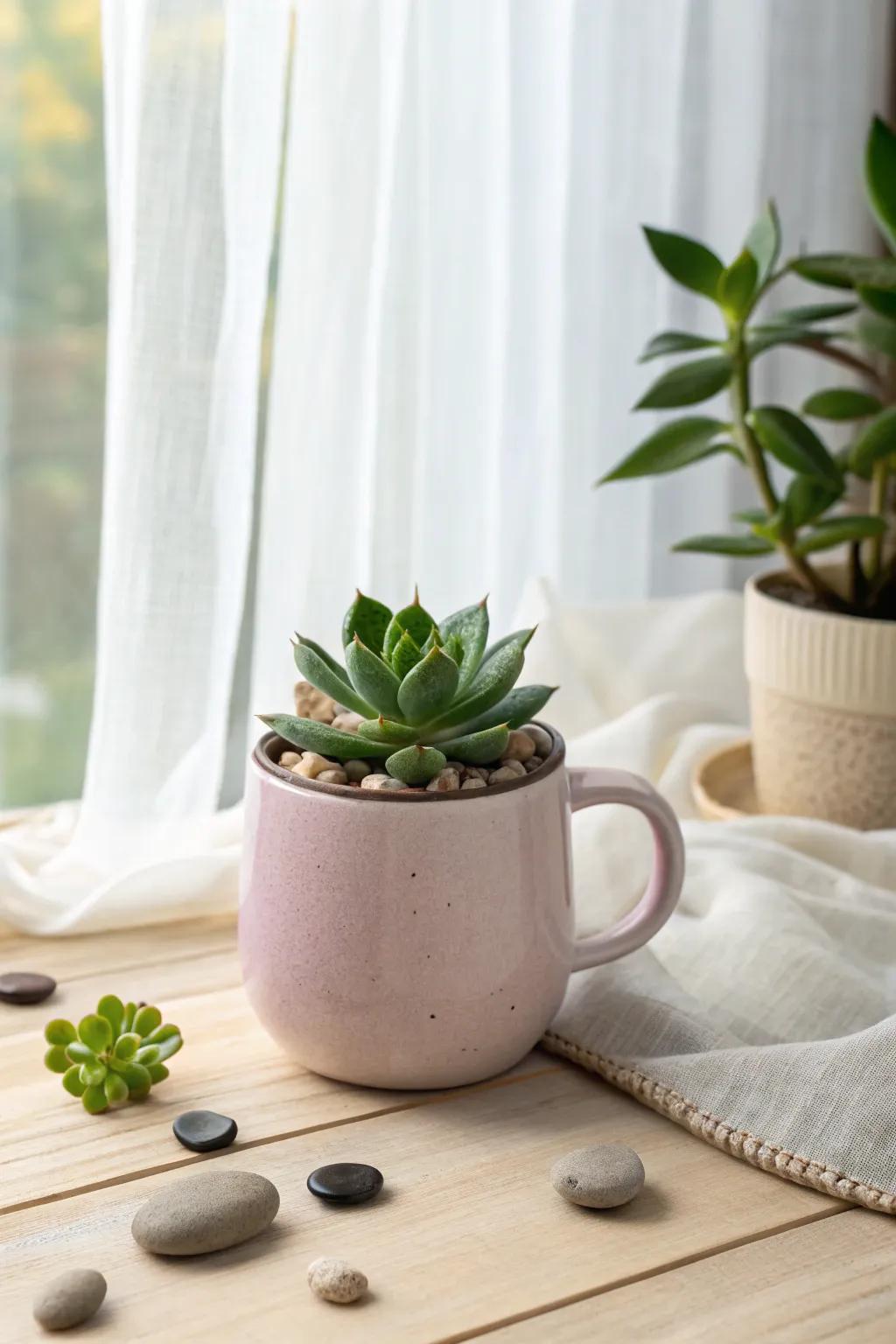 Bring life to your mug exchange with a succulent surprise! 🌿✨