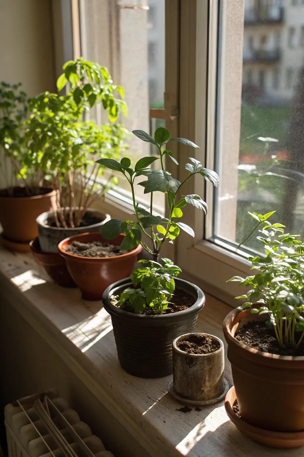 Potted plants bring a fresh touch to any new home.