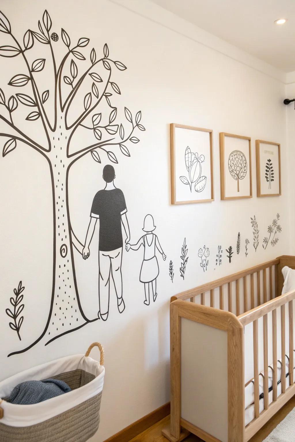 Minimalist line drawings offer a chic and modern touch.