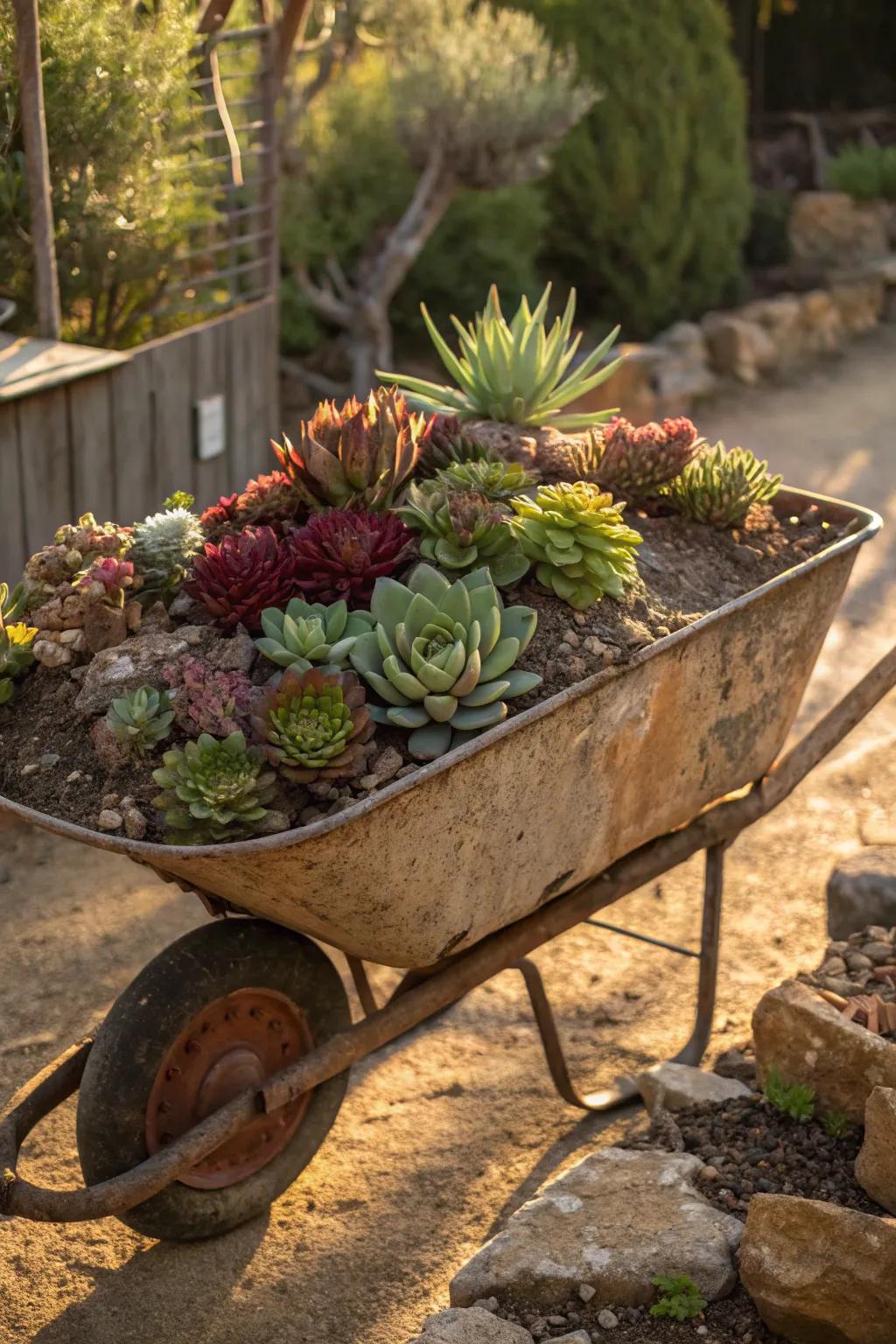 Transform vintage charm into a succulent masterpiece.