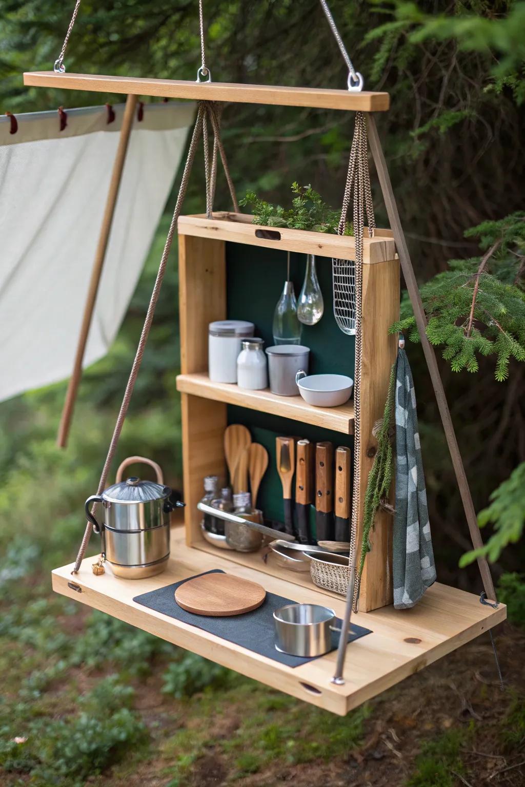 Elevate your camping experience with stylish and efficient storage solutions. 🌿✨
