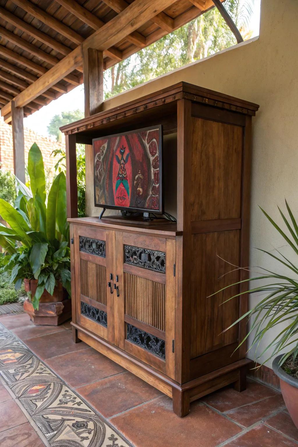 Unveil the art of surprise with a hidden TV cabinet masterpiece.