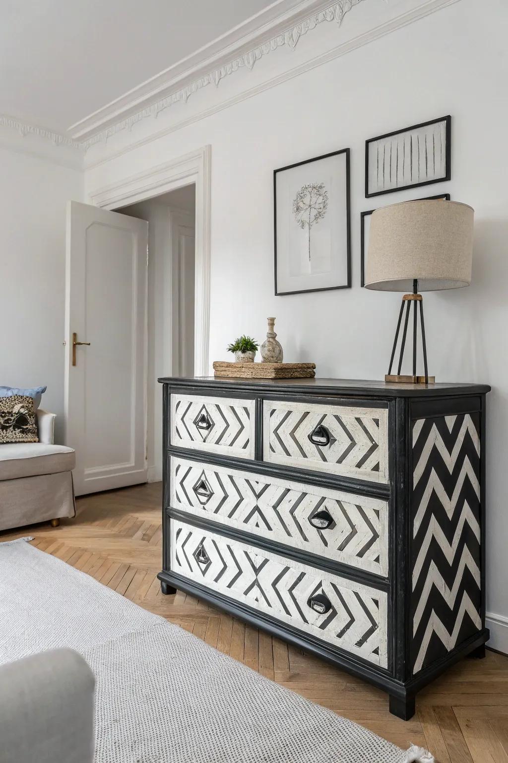 Monochrome magic: a sleek addition to any modern decor.