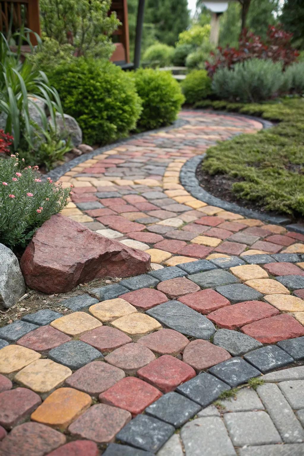 Transform your garden with timeless European charm: embrace the rustic elegance of cobblestone patterns.